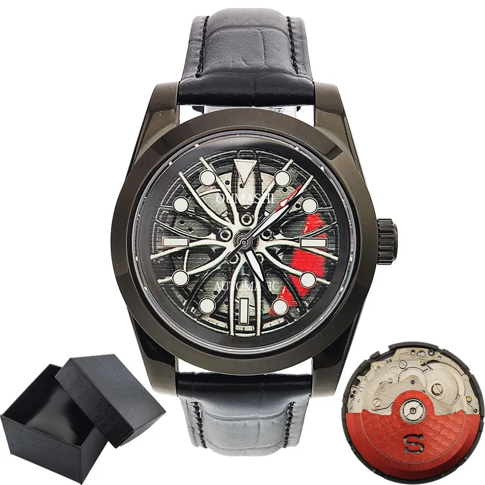 NH35 WATCH Men Watches Waterproof Rotary Sport Car Rim Man Luxury Watch Fashion Stainless Steel Men's mechanical watch