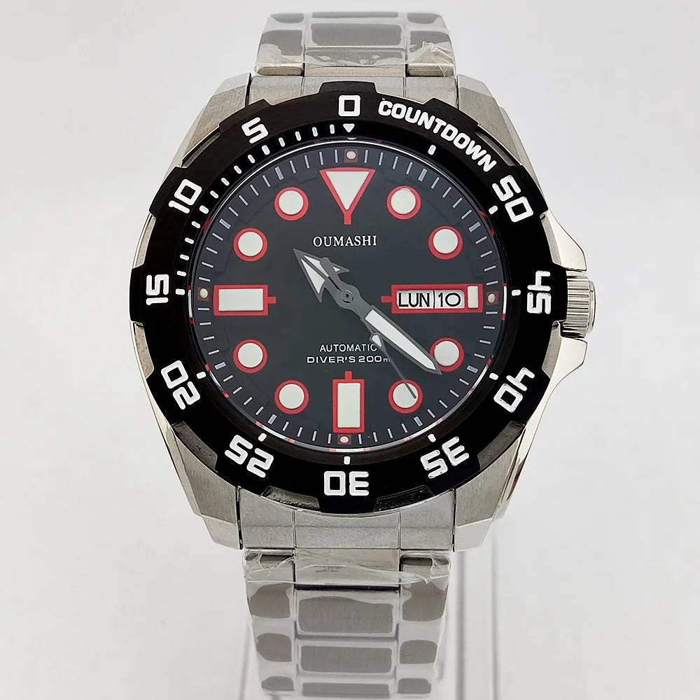 44mm Watch NH35 Sapphire glass luminous diving 200 meters dial 316L stainless steel automatic mechanical watch NH35 movement