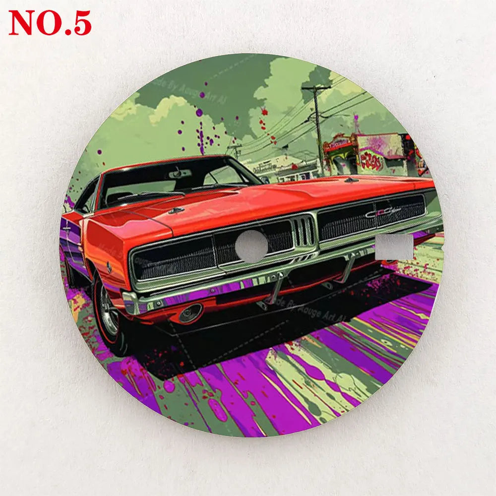 The 28.5mm dial NH35 dial creative color-printed series dial is suitable for NH35/36 movement watch accessories