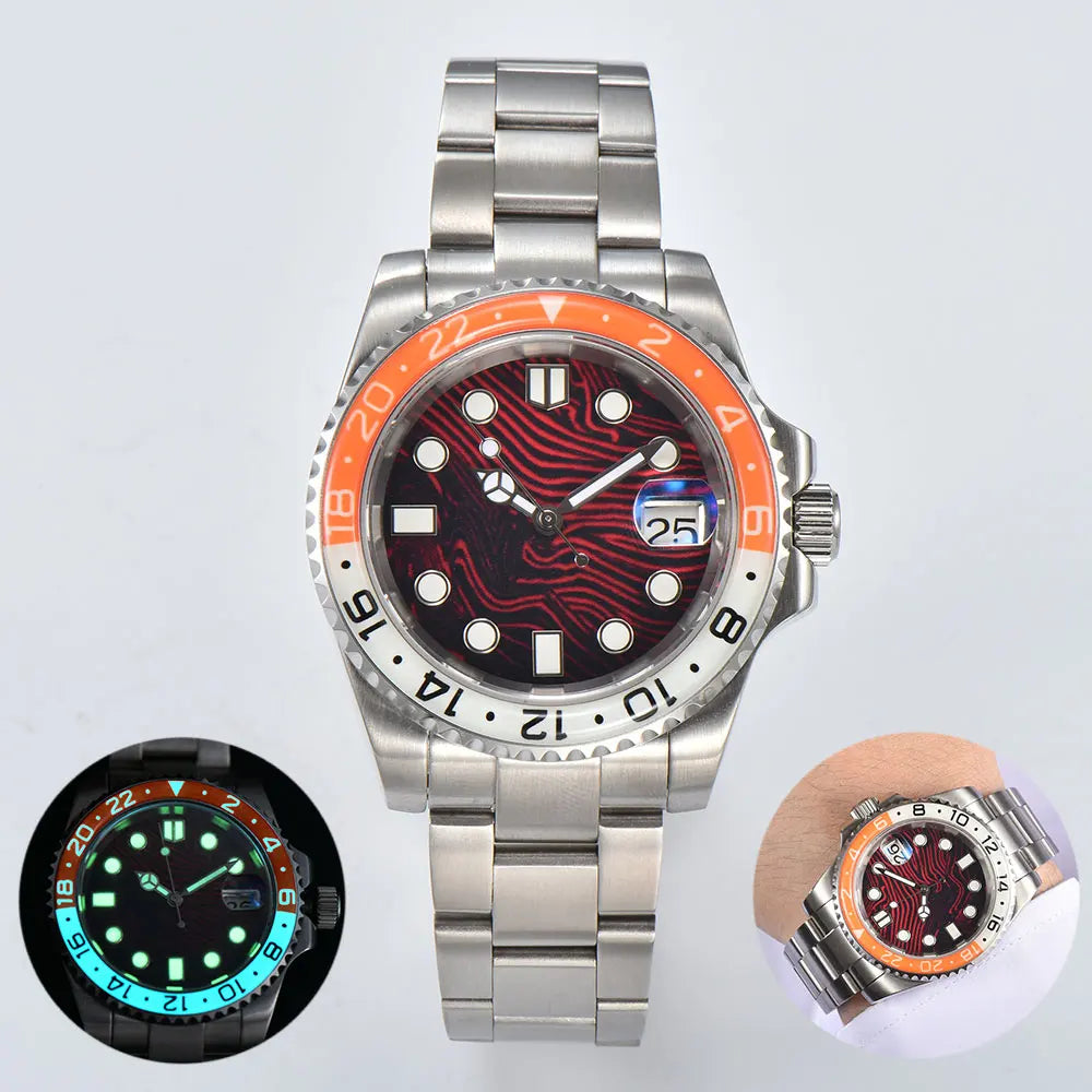 watch 40mm Diver's men NH35A automatic mechanical watch Stainless steel case sapphire glass waterproof 10atm C3 watch