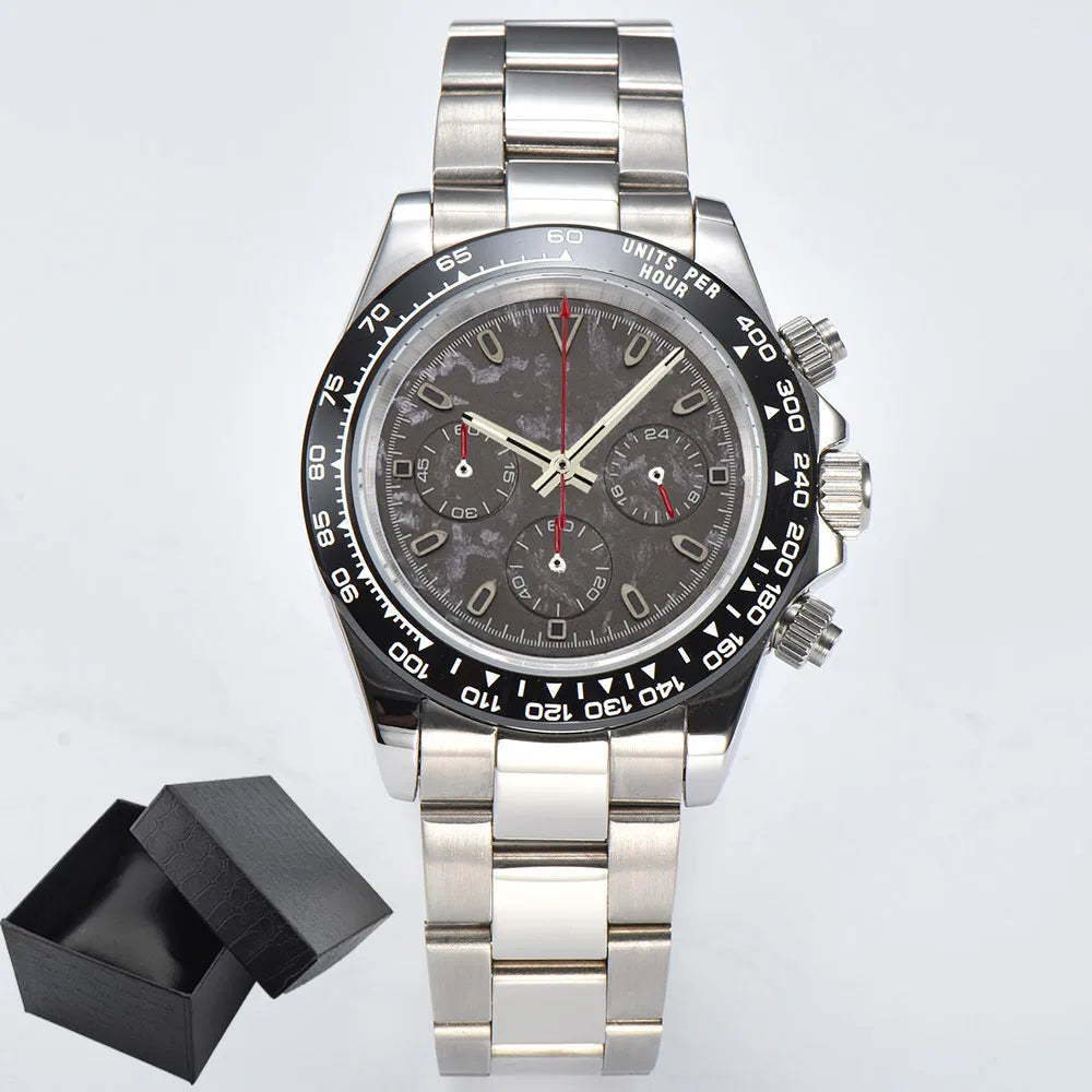 VK63 WATCH Luxury 39mm quartz Chronograph Business Watch Men's VK Series 63 Sport Sapphire Glass Ceramic bezel insert men watch
