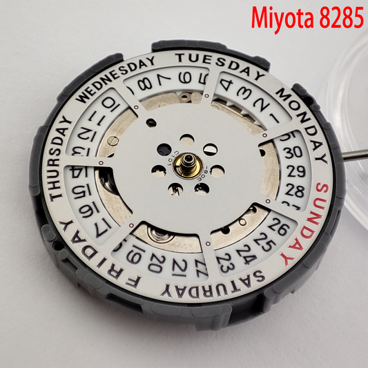 Miyota 8285 Automatic Mechanical Movement Mod Day-Date Watch Mechanism with Week at 12:00/Date at 3:00 O'clock 21 Jewels