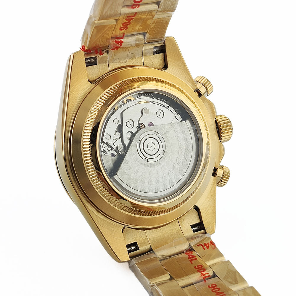 Mens Watches Luxury gemstone Bezel Men Mechanical Wristwatches Luxury Sapphire Glass Chronograph 4130 Watch Men Reloj Hombre