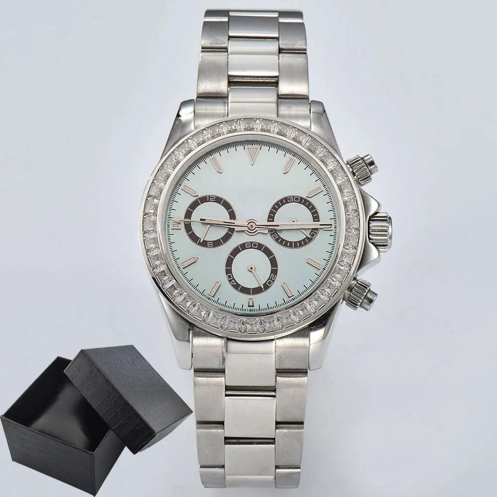 men 4130 WATCH sapphire Glass GEM automatic mechanical watch 39.3mm 7750 4130 movement men's chronograph watch Waterproof 10ATM