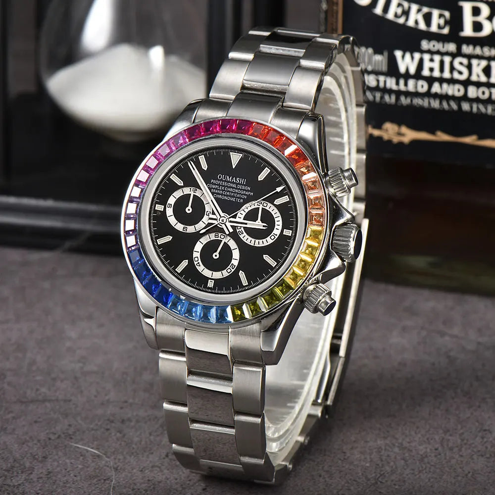 men 4130 WATCH sapphire Glass GEM automatic mechanical watch 39.3mm 7750 4130 movement men's chronograph watch Waterproof 10ATM