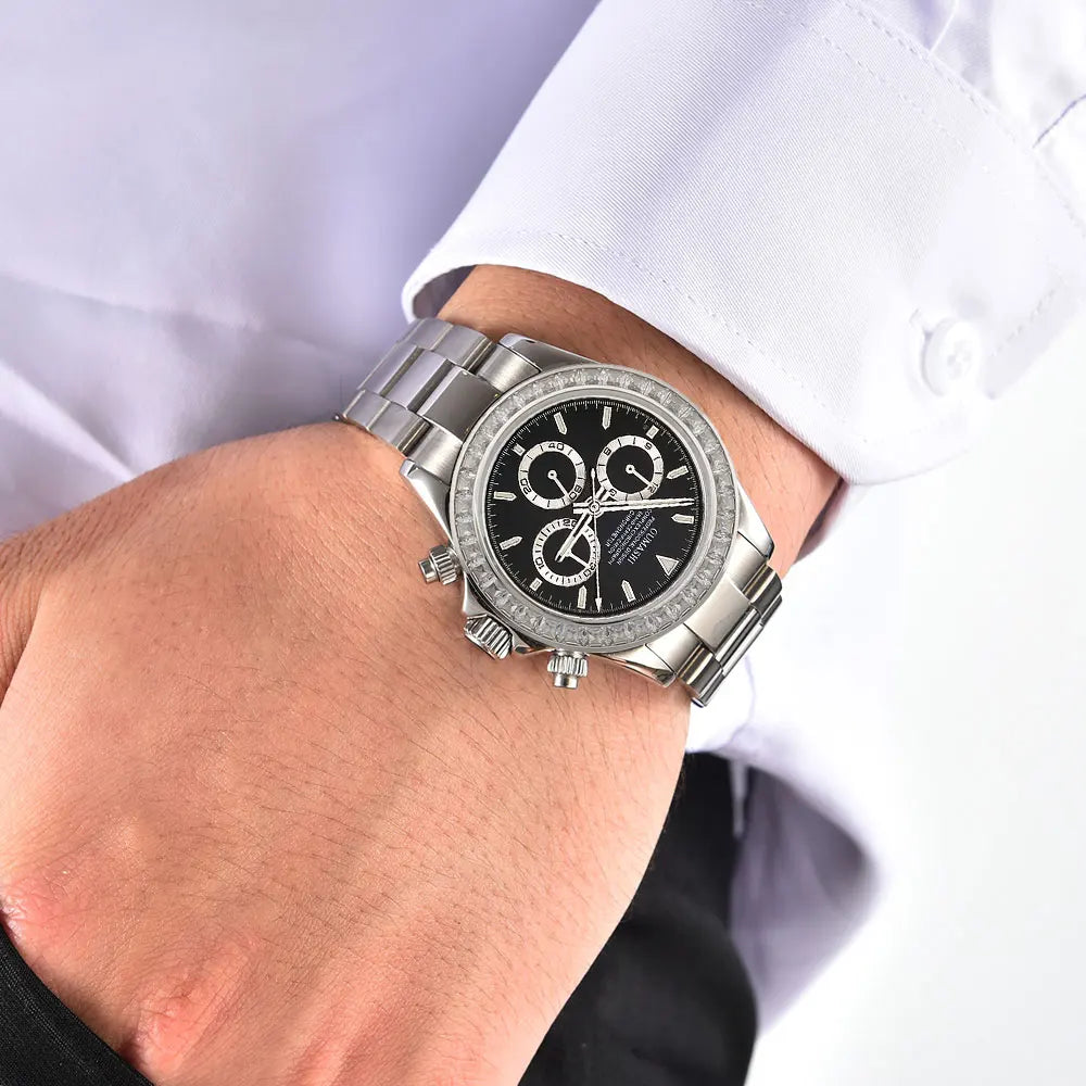 men 4130 WATCH sapphire Glass GEM automatic mechanical watch 39.3mm 7750 4130 movement men's chronograph watch Waterproof 10ATM