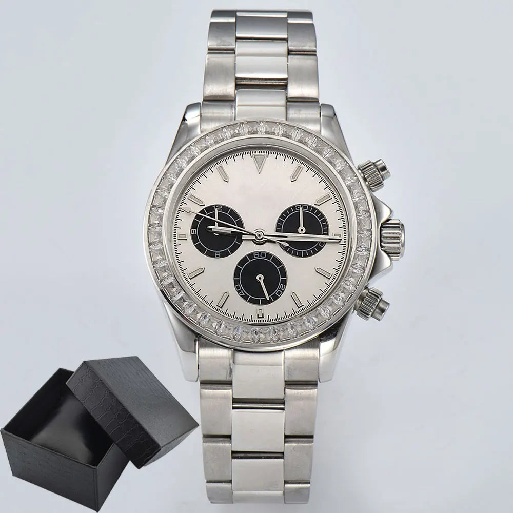 men 4130 WATCH sapphire Glass GEM automatic mechanical watch 39.3mm 7750 4130 movement men's chronograph watch Waterproof 10ATM