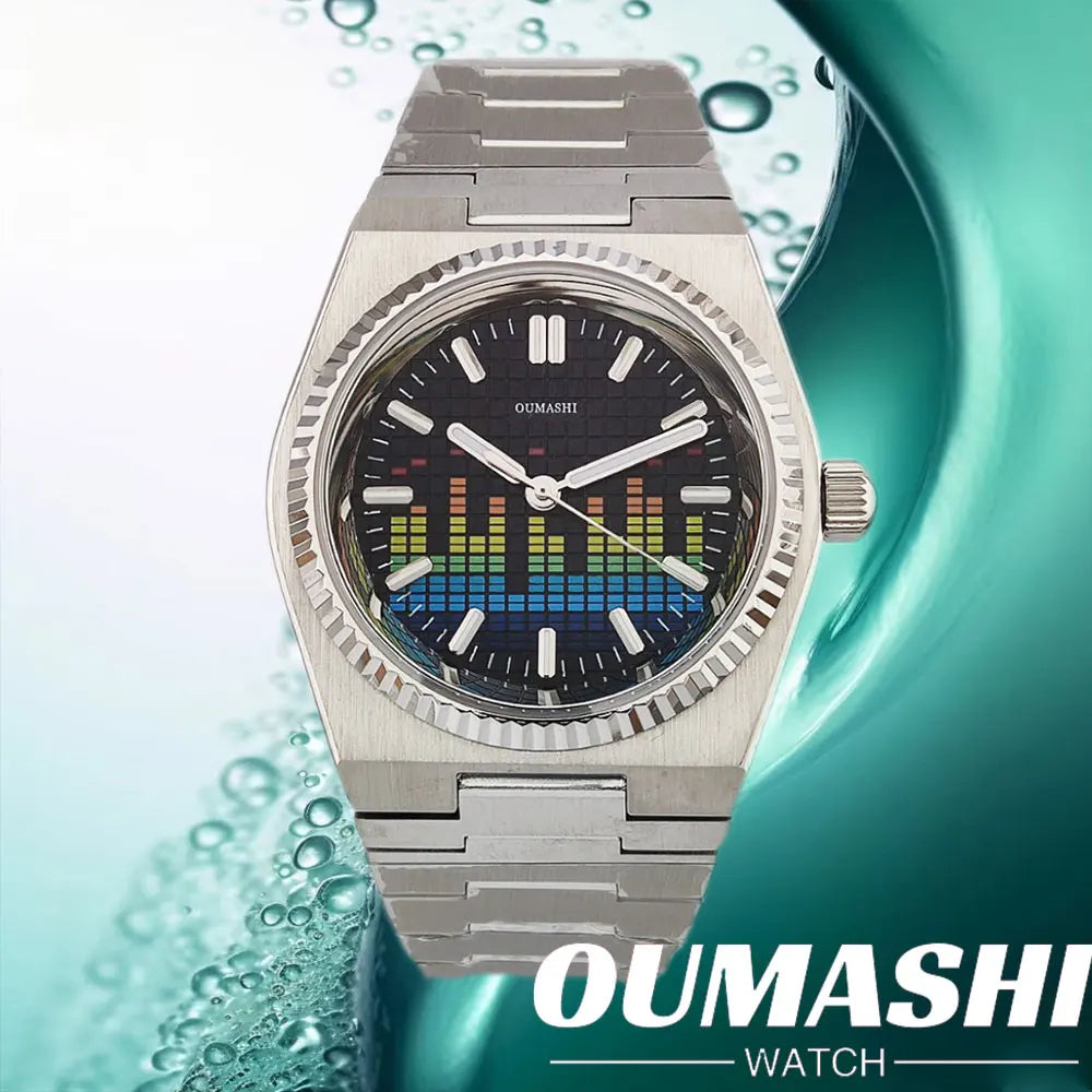 NH35A Watch Luxury 39.6mm Men's Mechanical Automatic C3 Luminous AR Sapphire NH35 100m waterproof Music Festival Watch for men