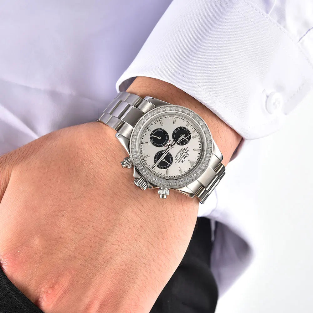 men 4130 WATCH sapphire Glass GEM automatic mechanical watch 39.3mm 7750 4130 movement men's chronograph watch Waterproof 10ATM