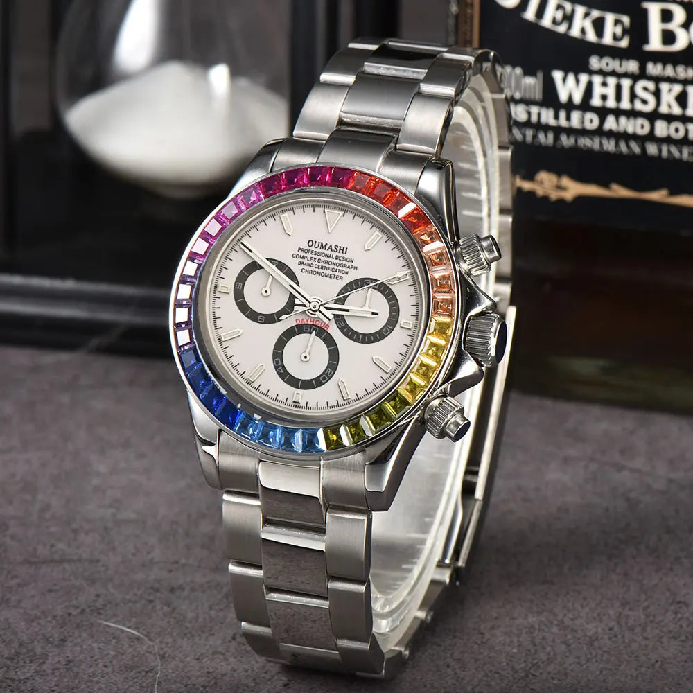 men 4130 WATCH sapphire Glass GEM automatic mechanical watch 39.3mm 7750 4130 movement men's chronograph watch Waterproof 10ATM