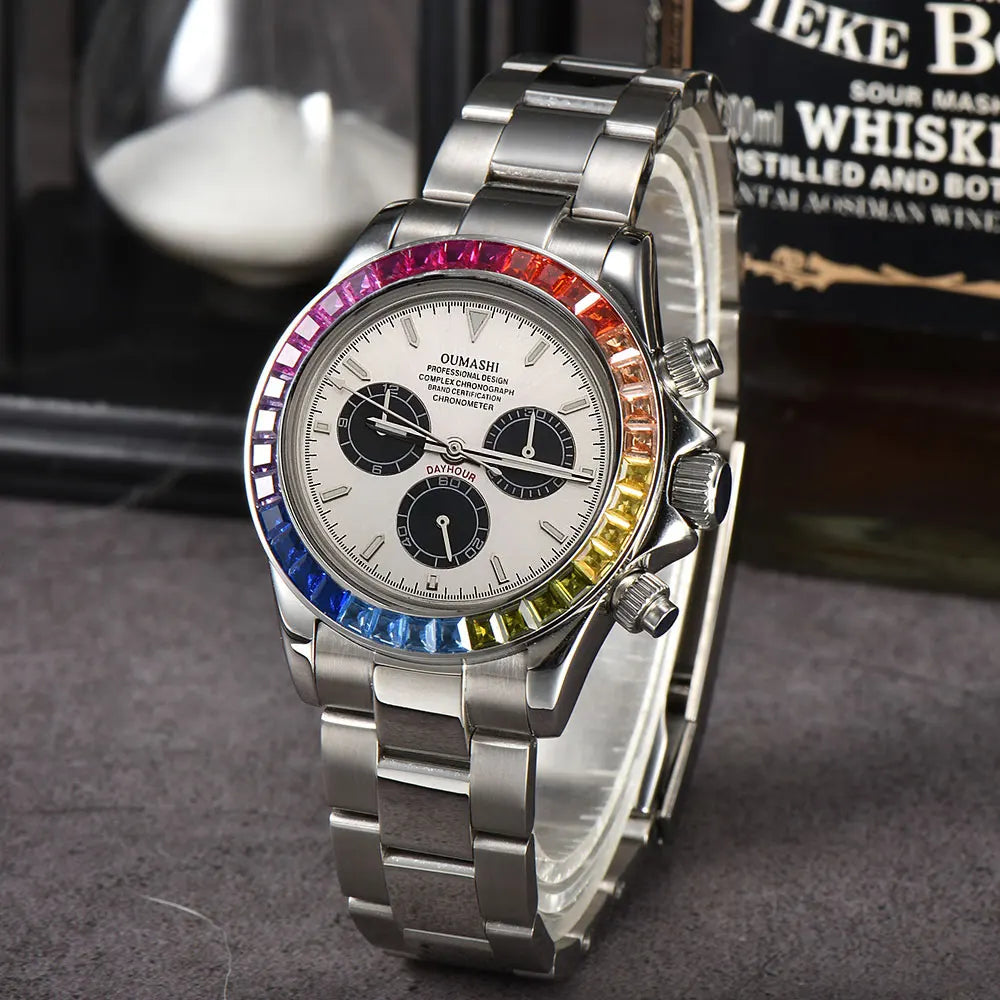 men 4130 WATCH sapphire Glass GEM automatic mechanical watch 39.3mm 7750 4130 movement men's chronograph watch Waterproof 10ATM