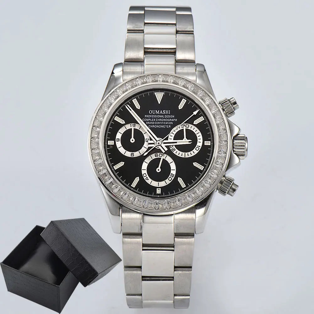 men 4130 WATCH sapphire Glass GEM automatic mechanical watch 39.3mm 7750 4130 movement men's chronograph watch Waterproof 10ATM