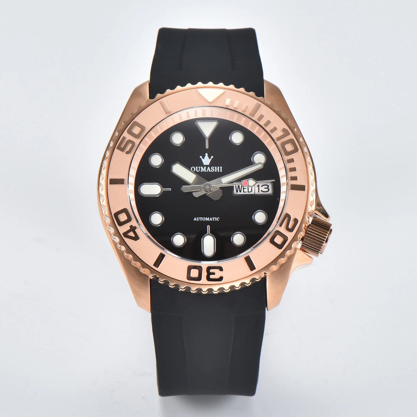 men Watch OUMASHI brand WATCH NH36 Watch NH35 Rainbow Dial Automatic mechanical movement sapphire rubber belt waterproof watch