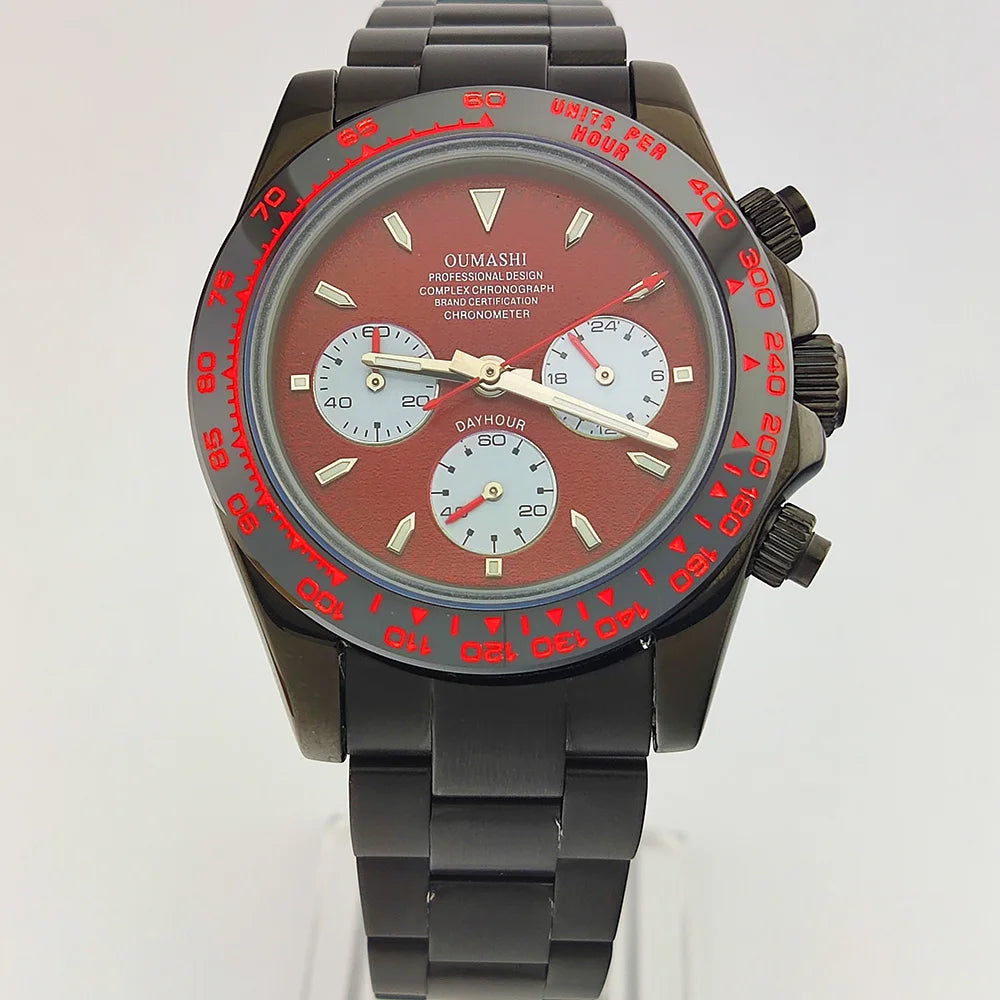 luxury 39.3mm watches VK63 Watch New Custom dial Men's watch Luxury quartz watch VK63 Sport Chronograph Sapphire Glass watch men