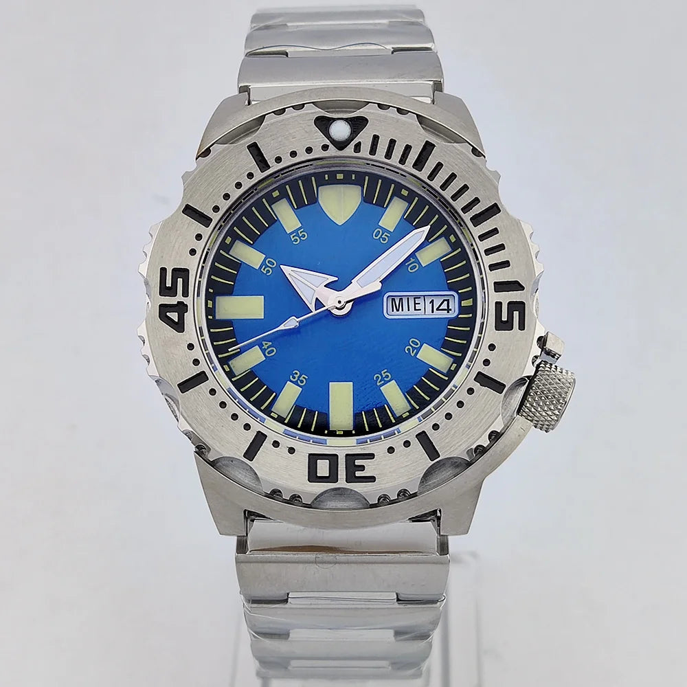 men watch NH36 movement 20ATM waterproof steel watch Men's Red teeth Sea monster automatic mechanical watch sports diving watch