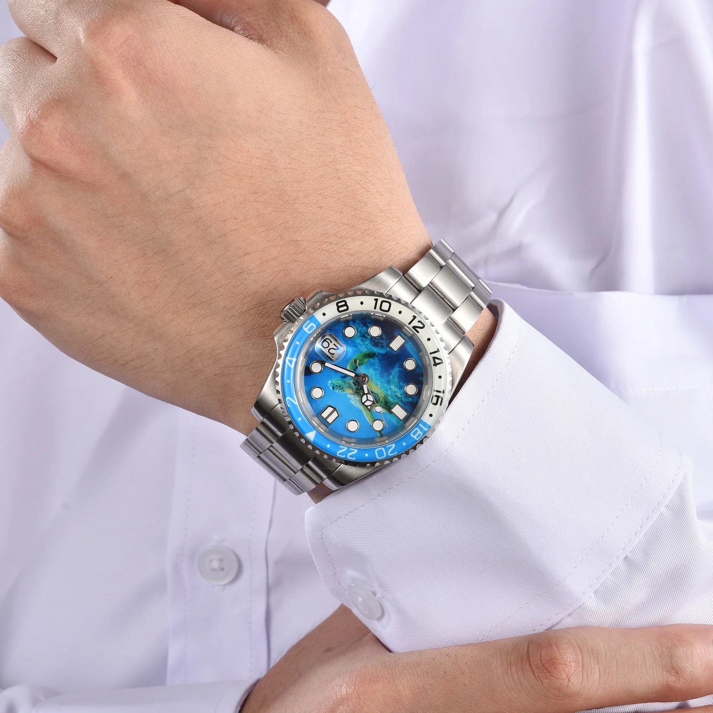 watch 40mm Diver's men NH35A automatic mechanical watch Stainless steel case sapphire glass waterproof 10atm C3 watch