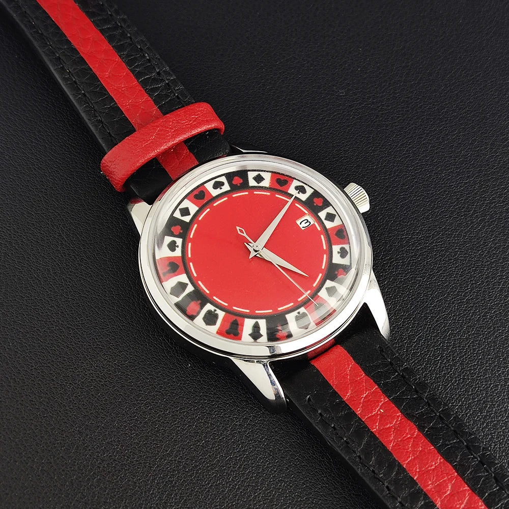 OUMASHI designs the new NH35A mechanical watch for men Russian Roulette Game Mineral Glass Diamond dial for men's watch