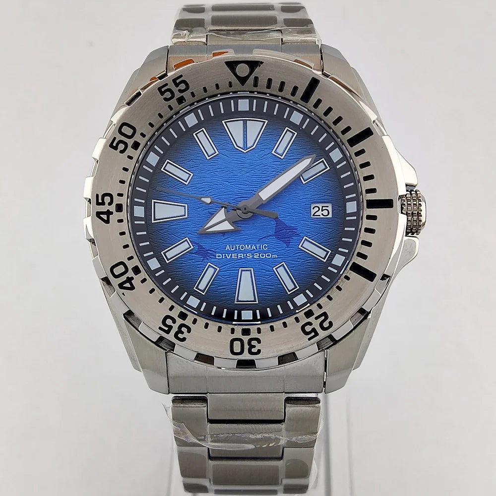 44mm Watch NH35 Sapphire glass luminous diving 200 meters dial 316L stainless steel automatic mechanical watch NH35 movement