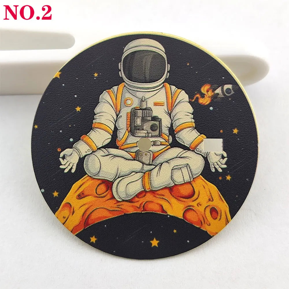 Astronaut element 35mm dial NH35 dial Creative color-printed series dial is suitable for NH35/36 movement watch accessories