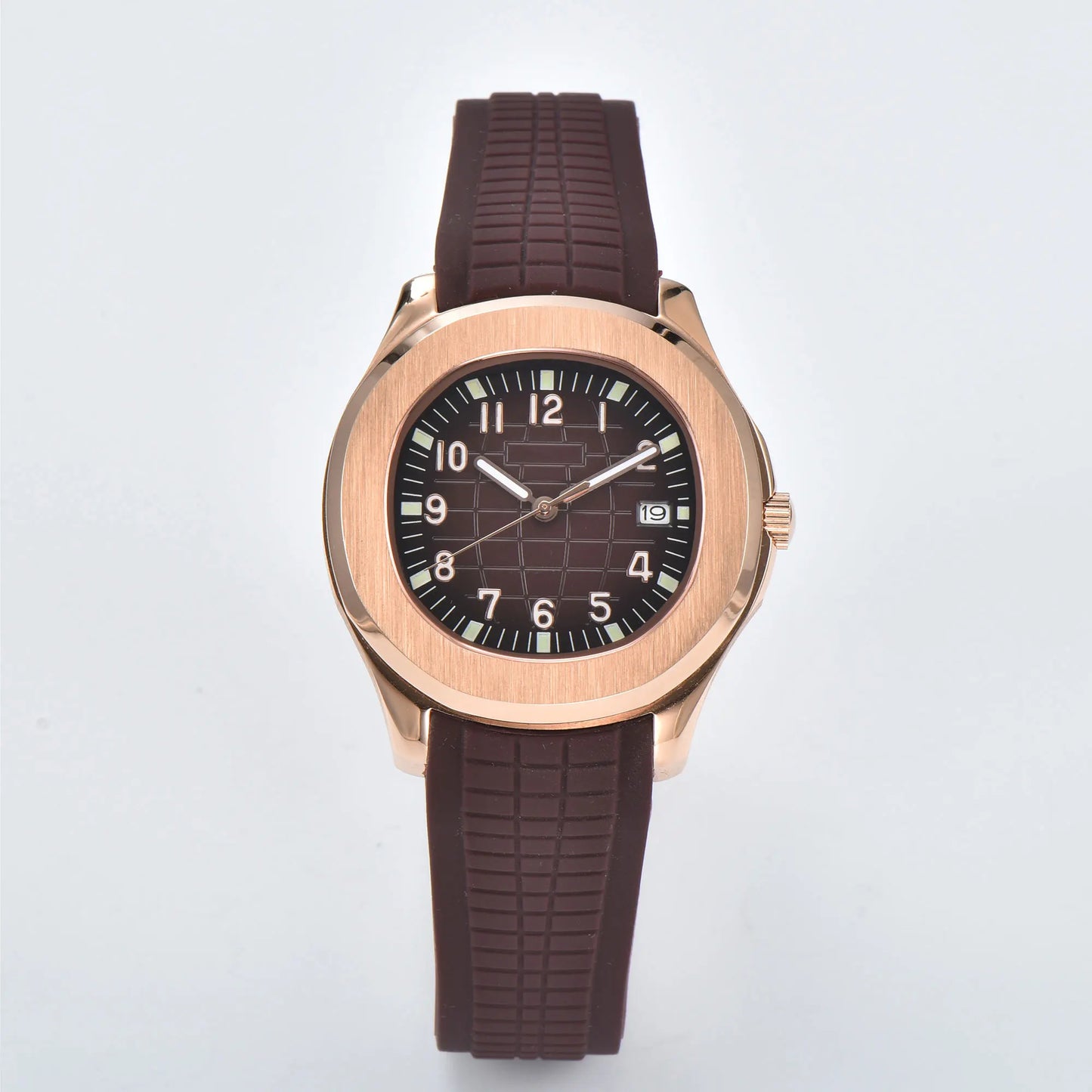 Men's Automatic Mechanical Watch NH35A Movement Stainless Steel Sapphire Glass Waterproof 10ATM Watch Rubber bracelet 21mm