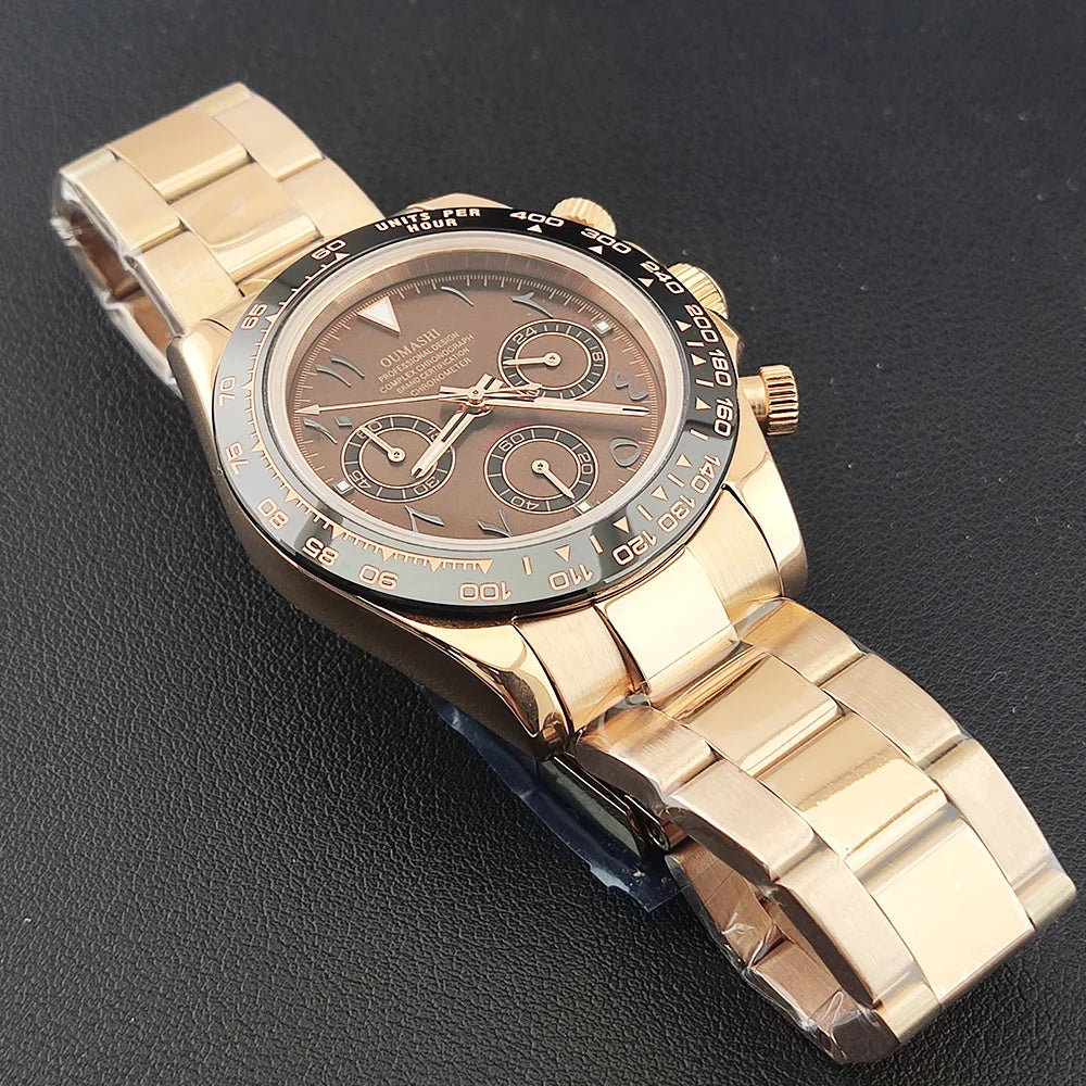 39.3mm watch VK Series 63 Men's watch Arabian Dial Men's watch Luxury Quartz watch VK63 Sport Chronograph Sapphire Glass watches