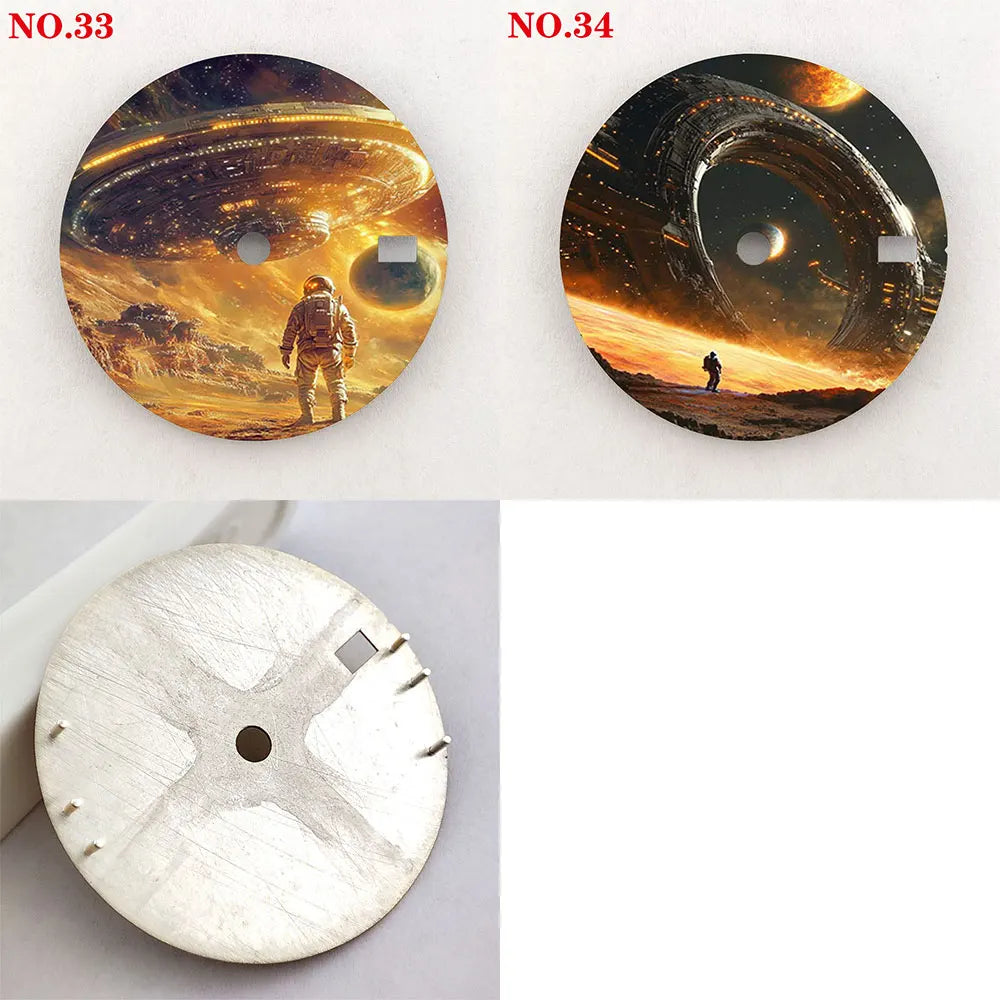 28.5mm watch dial NH35 dial astronaut custom dial color printing watch components compatible with NH35/36 movement