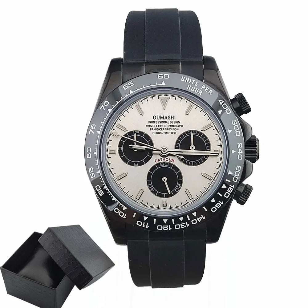 Luxury Multifunction Wristwatch black 4130 watch Men's automatic mechanical Watches for Men Chronograph Watch Sapphire Luminous
