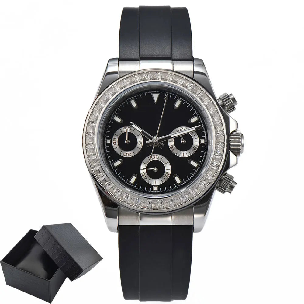 men 4130 watches sapphire Glass GEM automatic mechanical watch 39.3mm 4130 movement men's chronograph watch Waterproof 10ATM