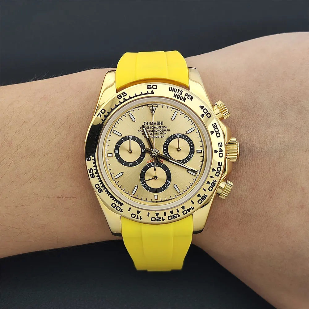 Luxury men's watch gold Chronograph Equation Racing Men Automatic Mechanical Watch Waterproof 10ATM Sapphire 4801 4130 Movement
