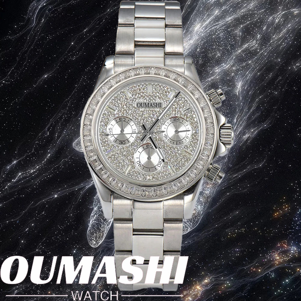 customized VK63 Watch Chronograph Sapphire glass stainless steel waterproof case gemstone case Men sports watch VK63 Watch dial