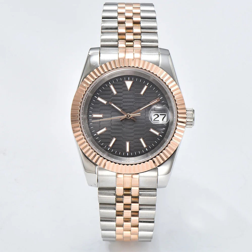 watches Men 36mm/39mm Automatic mechanical Rose Gold watch NH35 stainless steel sapphire waterproof 10Bar C3 green luminous