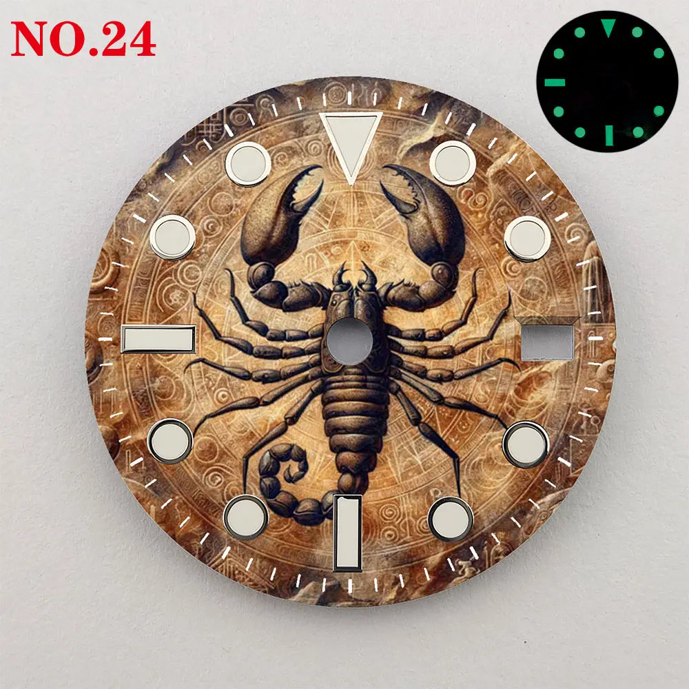Watch dial NH35 28.5mm 12 zodiac custom dial color printing watch accessories are suitable for NH35/36 movement NH35 dial