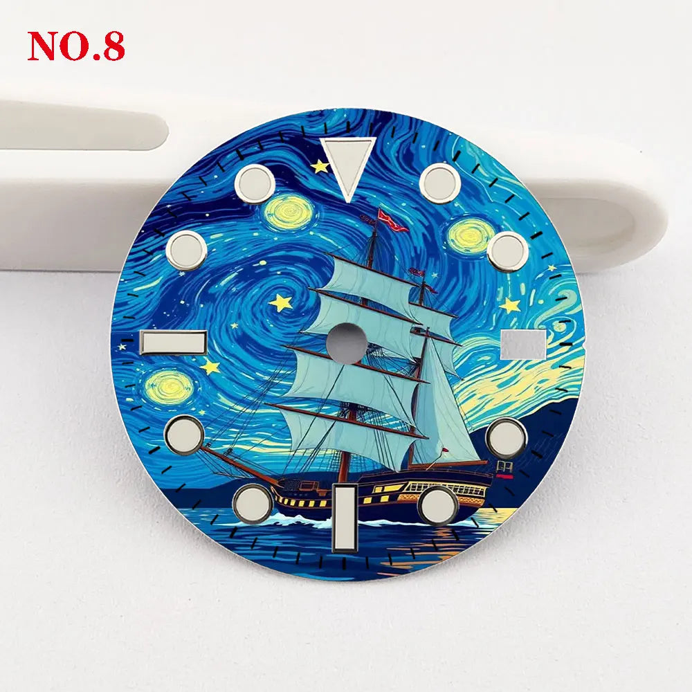 Voyage under the Starry Sky 28.5mm dial NH35 dial Creative color-printed dial is suitable for NH35/36 movement watch accessories