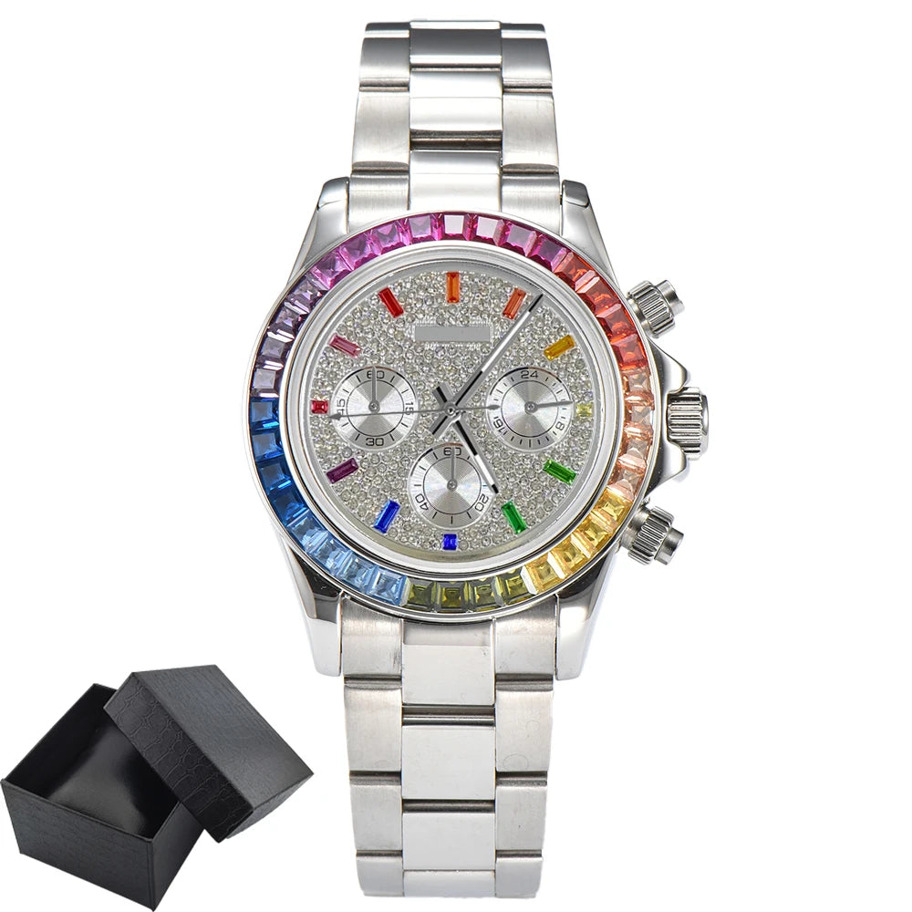 customized VK63 Watch Chronograph Sapphire glass stainless steel waterproof case gemstone case Men sports watch VK63 Watch dial