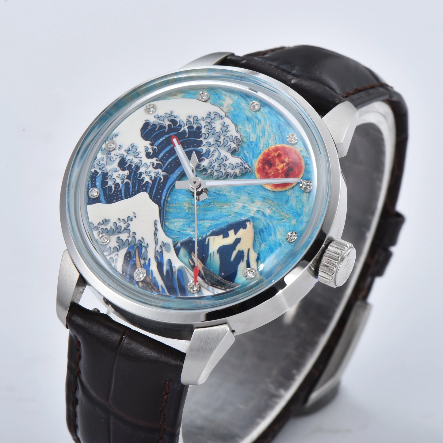 42mm men's mechanical watch Wave Green Luminous Dial Luxury sapphire Glass MIYOTA 8215 Automatic Watch 10ATM Waterproof Watch