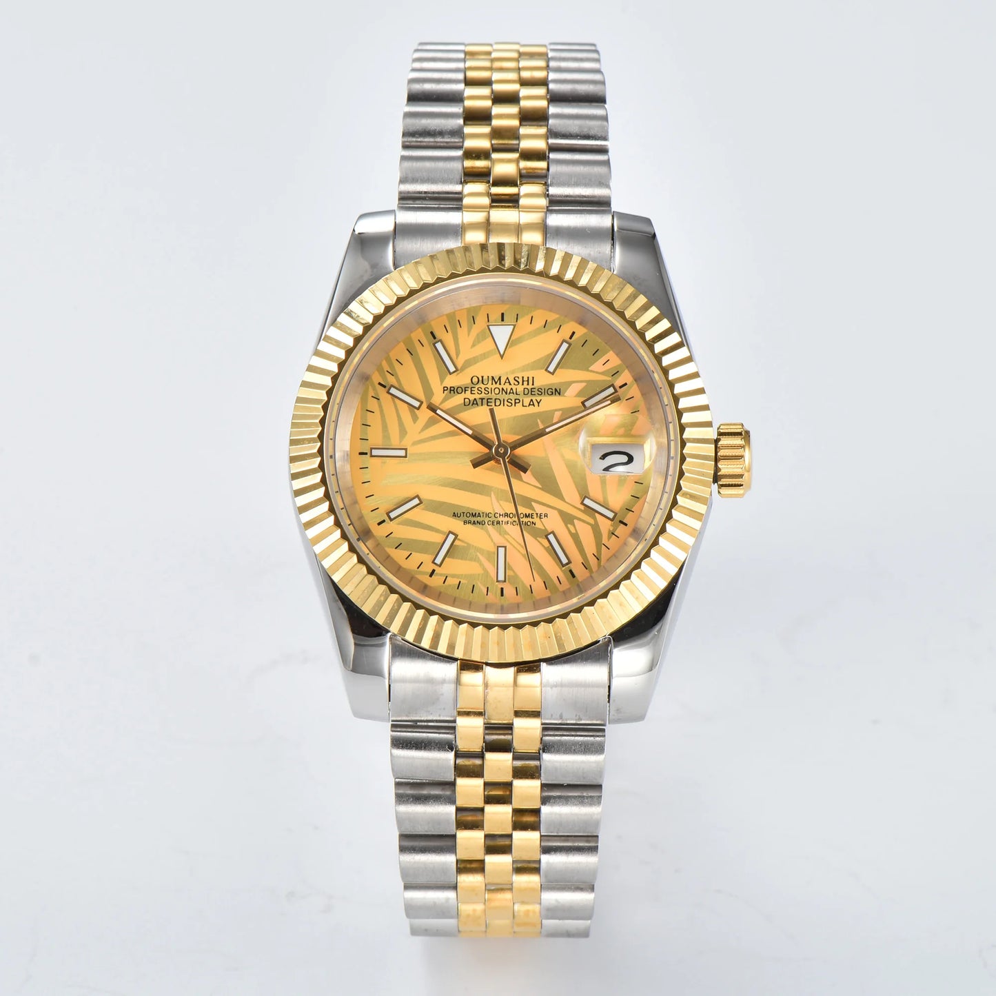 Business 36mm/39mm Men's watch NH35A Automatic movement Gold case Roman dial Blue AR Sapphire glass date stainless steel strap
