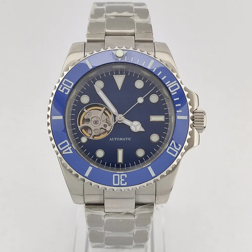 diving men watch 40.5mm NH38 automatic Men's watch Hollow dial dial sapphire glass luminous automatic watch NH38 movement