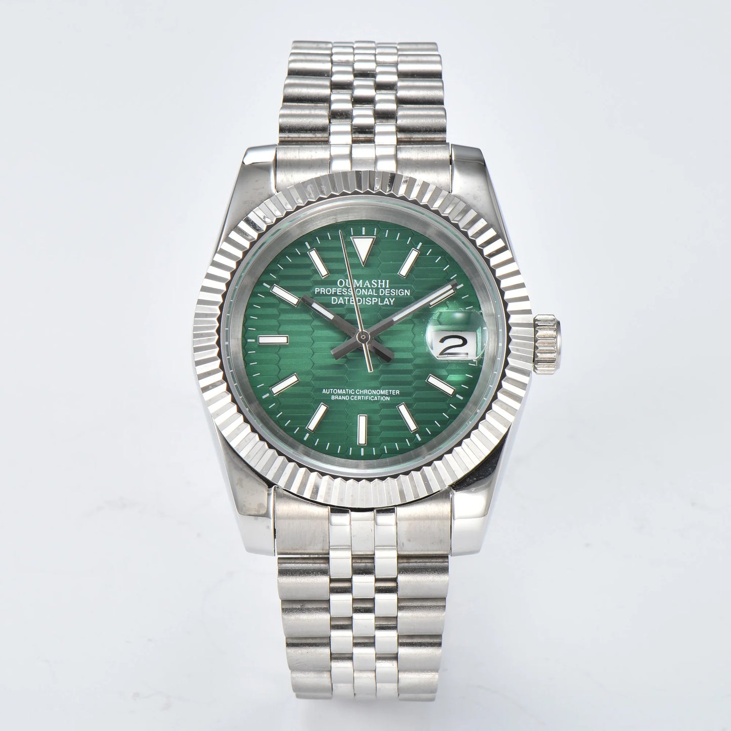 Men's 36mm/39mm Watches NH35 Automatic Movement Silver Case White Dial Blue AR Sapphire Glass Date Stainless Steel Strap