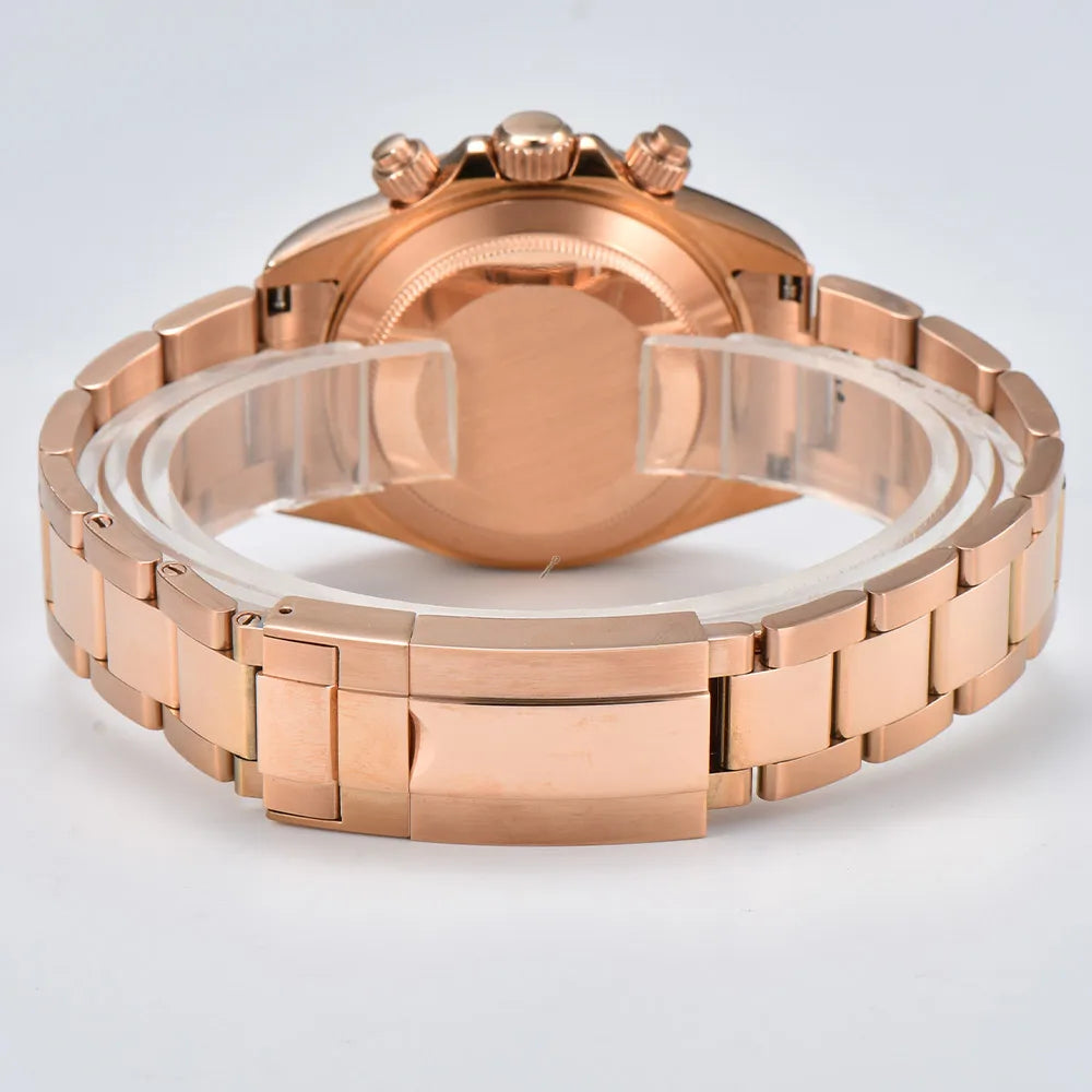 VK63 watch 39.3mm Luxury Watch Men's Chronograph Men's watch vk63 case rose gold BLUE VK63 Men's Chronograph Waterproof 10ATM