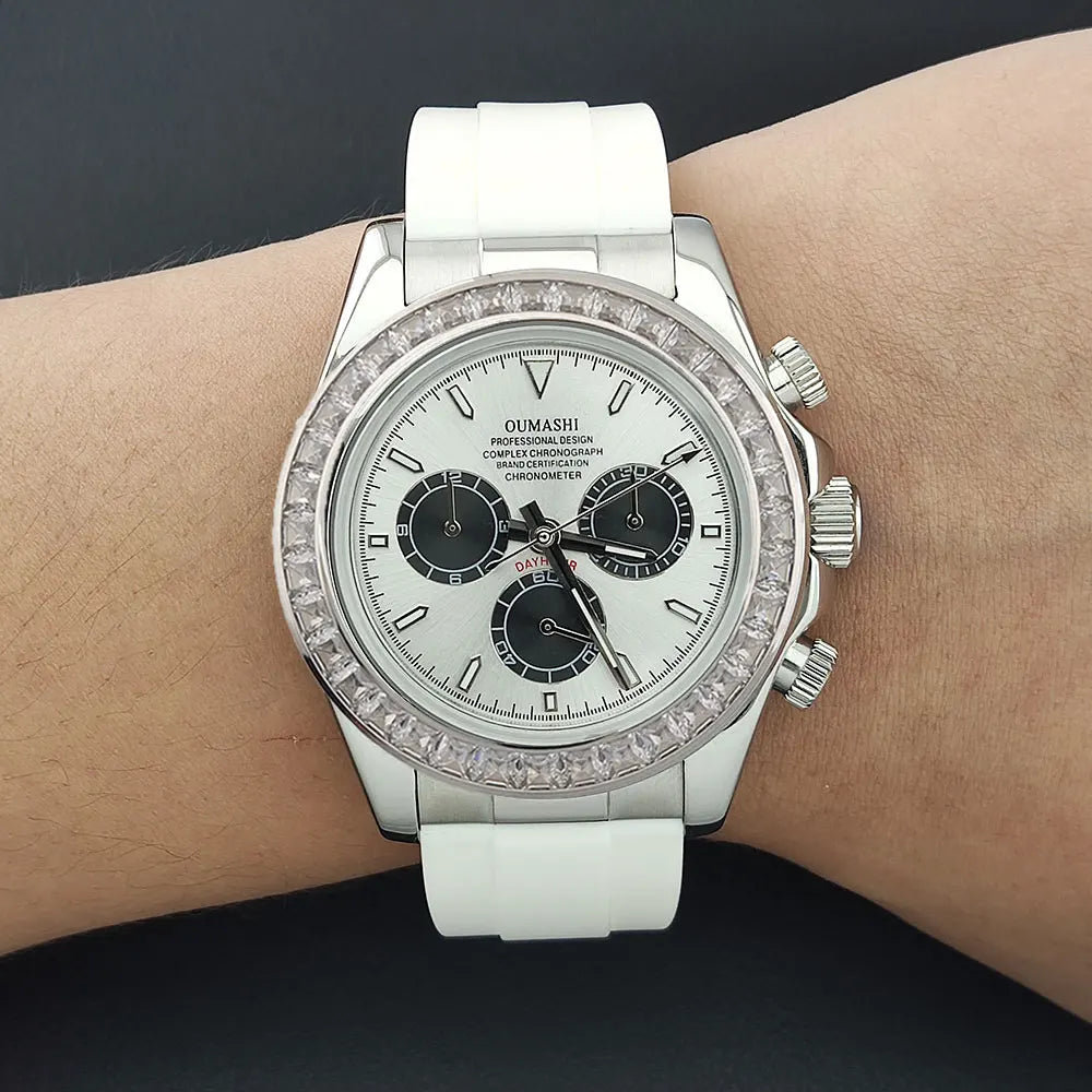 men 4130 watches sapphire Glass GEM automatic mechanical watch 39.3mm 4130 movement men's chronograph watch Waterproof 10ATM