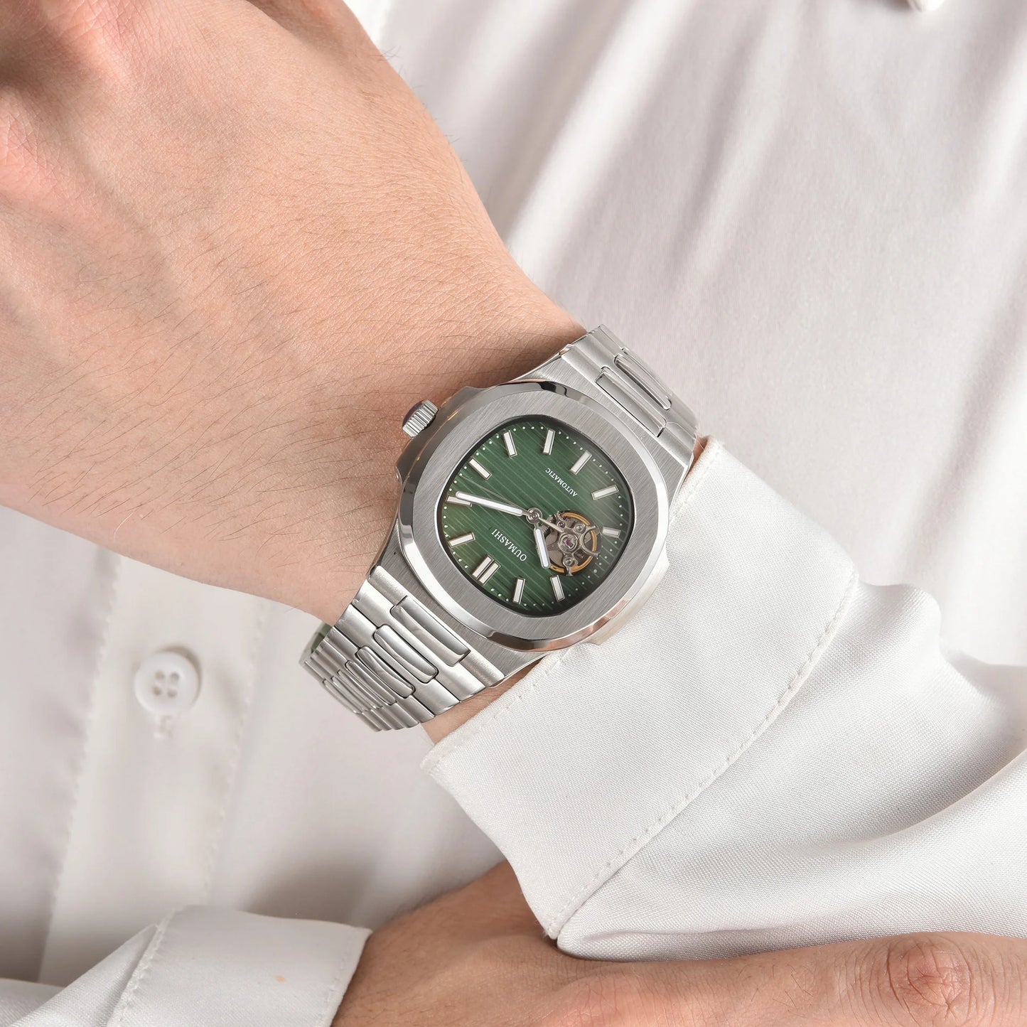 Automatic NH38a Watch 43mm Men's Watch Mechanical Hollow Watch 316L Stainless steel sapphire glass shell waterproof watch 10ATM