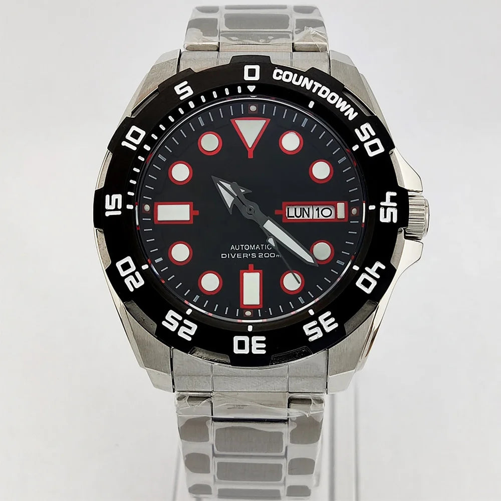 44mm Watch NH35 Sapphire glass luminous diving 200 meters dial 316L stainless steel automatic mechanical watch NH35 movement