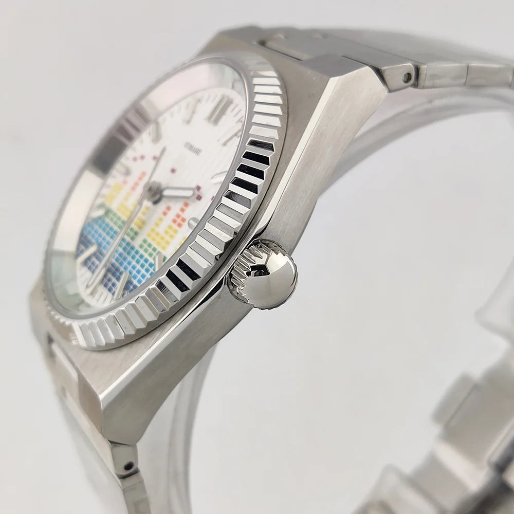 NH35A Watch Luxury 39.6mm Men's Mechanical Automatic C3 Luminous AR Sapphire NH35 100m waterproof Music Festival Watch for men