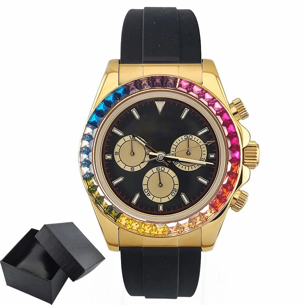 Luxury watches gold Chronograph Equation Racing Men Automatic Mechanical Watch Waterproof 10ATM Sapphire 4801 4130 Movement