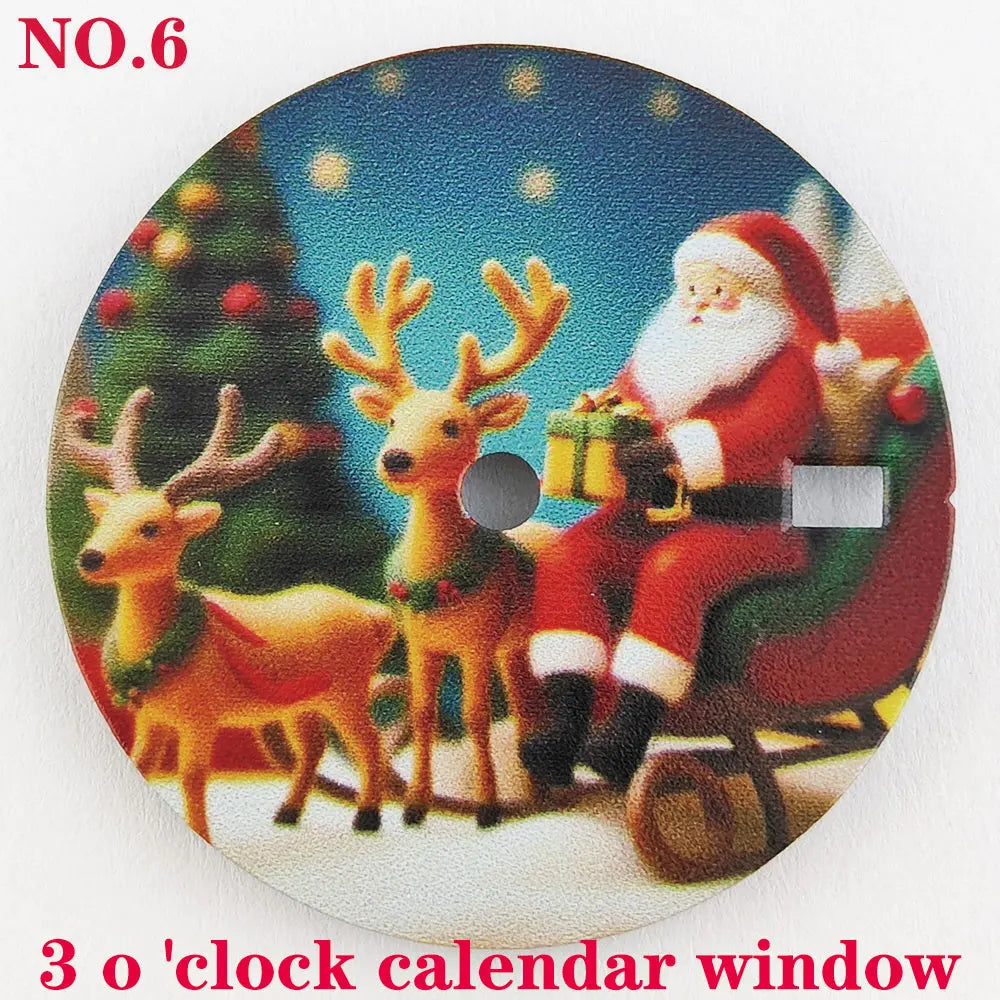 NH35 dial 28.5mm Christmas Creative watch dial men's watch accessory NH35 dial 4R for NH series movement