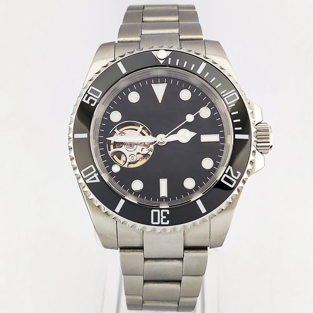 diving men watch 40.5mm NH38 automatic Men's watch Hollow dial dial sapphire glass luminous automatic watch NH38 movement