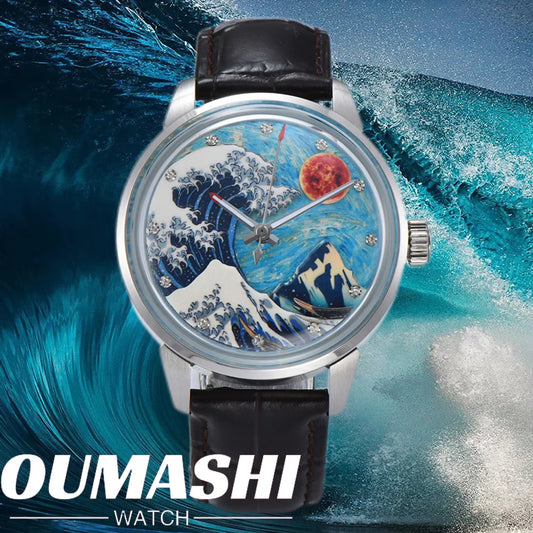 42mm men's mechanical watch Wave Green Luminous Dial Luxury sapphire Glass MIYOTA 8215 Automatic Watch 10ATM Waterproof Watch