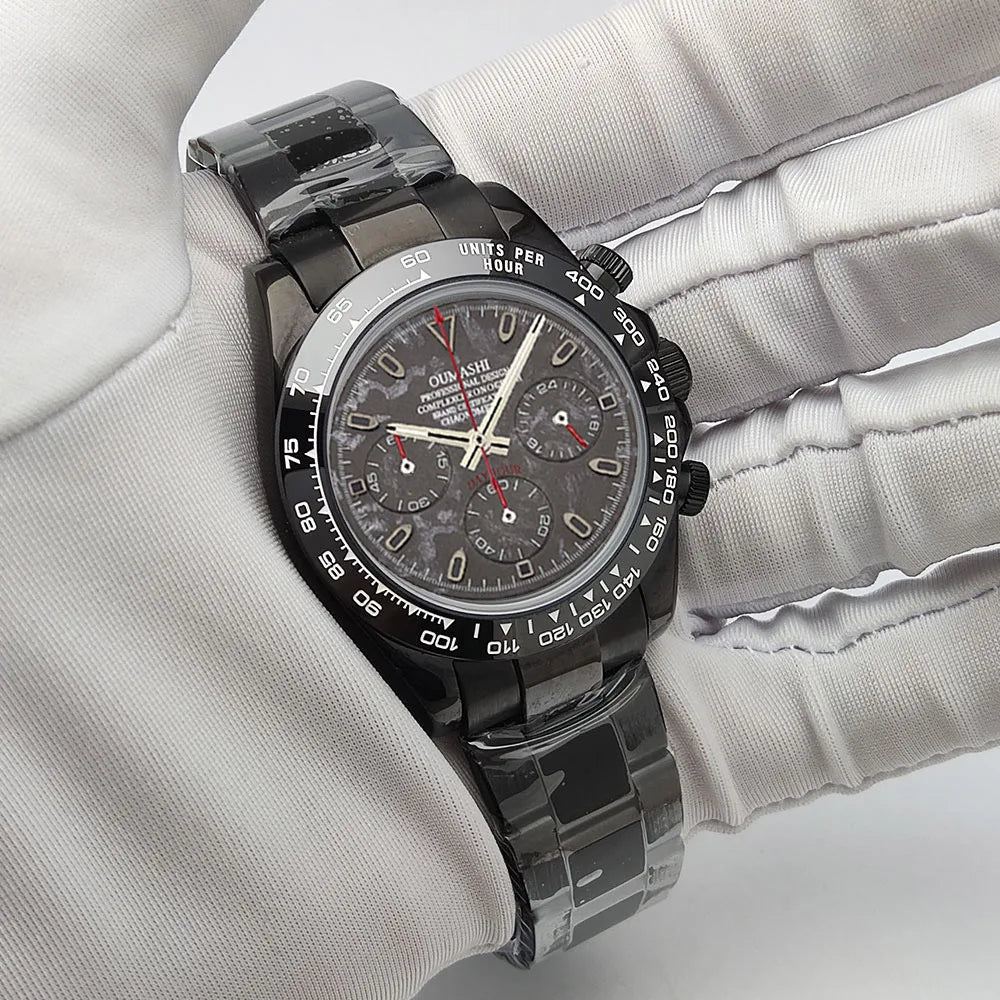 VK63 WATCH Luxury 39mm quartz Chronograph Business Watch Men's VK Series 63 Sport Sapphire Glass Ceramic bezel insert men watch