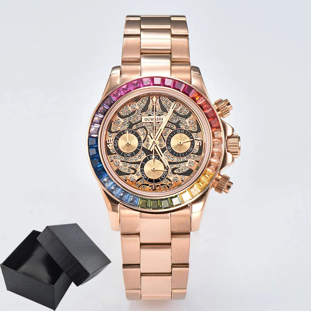 39.3mm Luxury Watch Men's Chronograph New GEMS watch Business Watch Men's VK63 Men's Chronograph watch VK63 Waterproof 10ATM