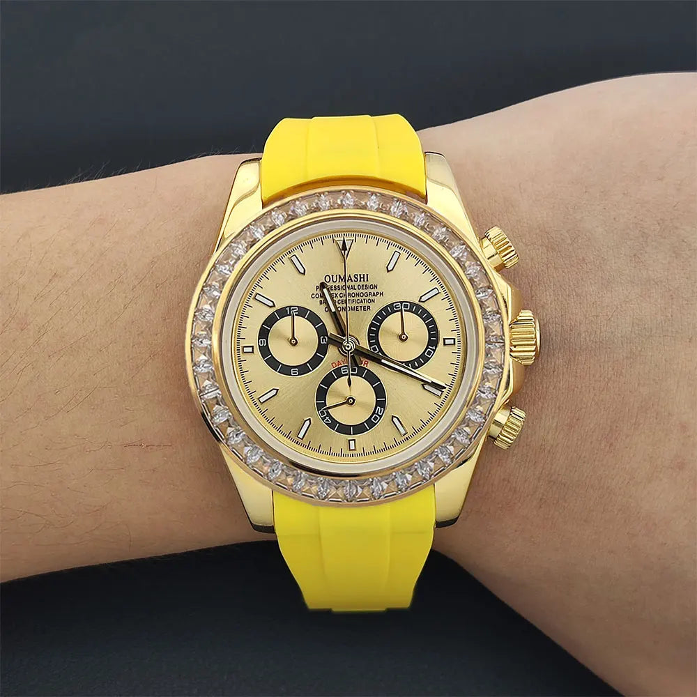 Luxury watches gold Chronograph Equation Racing Men Automatic Mechanical Watch Waterproof 10ATM Sapphire 4801 4130 Movement